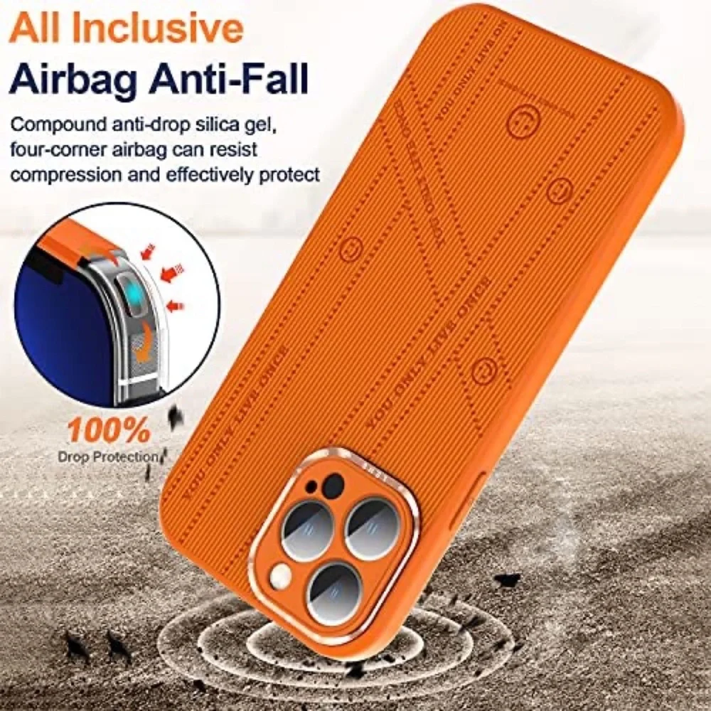 Ultra Thin Full Body Protective Soft Bumper iPhone 13 Pro 6.1” Case Orange